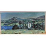 David Louis GHILCHICK (1892-1974) small landscape oil on card, signed, unframed 8.5 x 18 cm Good,