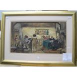 Attributd to Mrs Claude Scott, large, 1888 "Seeking justice", framed and glazed 28 x 50 cm Fine