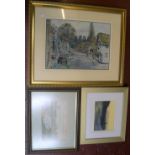 3 Various old watercolours by different artists, all framed