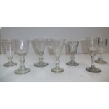 collection of 7 Georgian toasting glasses