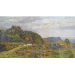 Cyril WARD (1863-1935) watercolour "Shepherd & flock on country track", signed and in original frame