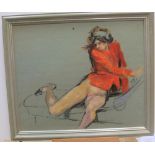 Franklin WHITE (1892-1975) oil sketch "Lady in red jumper", studio stamped & framed, PROVENANCE -