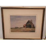 John Thomas Selwin IBBETSON (1789-1869) 1869 watercolour "Flinton church, Essex", signed, framed,