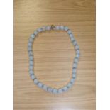 Ladies antique white opal (37 opals) choker necklace, 15" long