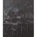 Jim GILBERT (1933-1995) ink drawing "Busy bar scene", signed, framed and glazed, 25 x 30 cm Fine and
