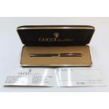 Certified GUCCI boxed fountain pen and carry case and COA