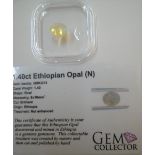 Certified Ethiopian Opal, oval cut, 1.40ct