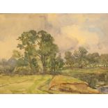 Francis Edward JAMES (1849-1920) impressionist watercolour "Country landscape", signed, framed &