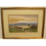 George Henry JENKINS (1843-1914) watercolour "View across an estuary towards a town", signed, framed