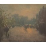 William Mason (Ireland 1906-2002) impressionist oil on board "Busy street scene", signed, framed and