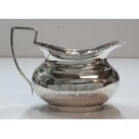 Edwardian hall-marked silver milk jug, inscribed with golden wedding dates 1861-1911 between WJ &