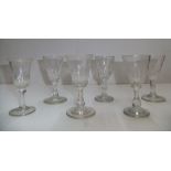 Collection of 6 Victorian Gin/Dram glasses