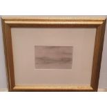L S Lowry, pencil "Lake at Portmadoc", bears signature and date (1935), framed 11 x 16 cm
