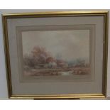 Rubens SOUTHEY (1881-1933) watercolour "A grey day, Dartford", pencil signed to mount, framed 25 x