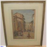 Frank SALTFLEET (1860-1937) 1912 watercolour "La Fontaine, San Gimiyana", signed, dated, mounted,