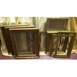 8 small old frames, some glazed, Smallest 32 x 23 cm, largest 31 x 47 cm