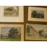 4 good quality, early/mid 20thC British landscape watercolours, different artists, 3 mounted but all