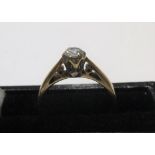 9ct yellow gold diamond solitaire ring (approx 0.25ct) Approx 2.1 grams gross, size K/L