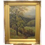 Henry Hadfield CUBLEY (1858-1934) 1927 oil on board, "Spring in the Dane valley", signed & dated, in