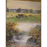 2 unsigned, late Victorian watercolours by different hands, both unframed Approx average size is