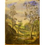 2 John B Clough, impressionist oil on boards, woodland scenes, both unframed, 42 x 53 cm and 51 x 40