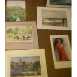 5 mid 20thC watercolours by R D Moore, all unframed