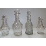4 good quality Victorian decanters