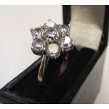 9ct yellow gold, CZ cluster ring Approx 2.7 grams gross, size M