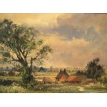 Ivan TAYLOR (1946) impressionist oil on board, "Landscape near Chebsey, Staffs", signed, artists