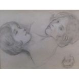 Harry John PEARSON (1872-1933) chalk, head studies of the artists niece, studio stamped verso,