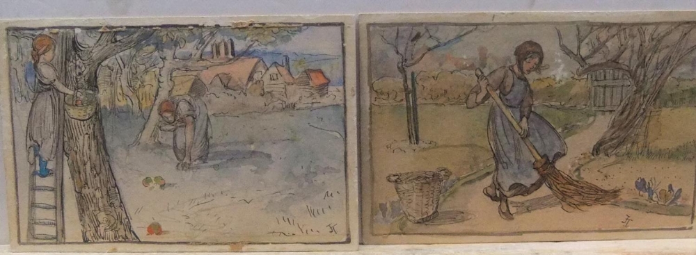 Pair of small, mid 20thC watercolours, manner of Jan Zoetelief Tromp (1872-1947), both bear