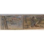 Pair of small, mid 20thC watercolours, manner of Jan Zoetelief Tromp (1872-1947), both bear