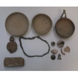 Interesting collection of Roman pottery, lamps, beads etc,