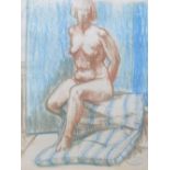 Baron Avro, pastel portrait of a seated naked lady, framed, 47 x 36 cm, Fine and clean