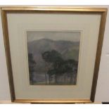 Edwardian lake scene watercolour, bears signature and date "W H Cooper 1920", framed and glazed 31 x