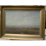Ebenezer HANSON (19/20C) oil "Drover & cattle on deserted road", signed and in original frame and is