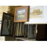 Box of framed (approx 25 in total), watercolours and oils by differing artists, approx 7 oils 1