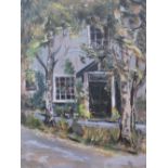 John B Clough 1993 oil on board, House at Chapel Hill, Ambleside, framed, 30 x 40 cm Fine and clean