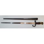 Antique bayonet & original scabbard, both with matching serial numbers, 66 cm in length