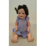 Early 20thC German porcelain doll, marked "Germany" to back of neck