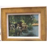 Edward Nevill WILLMER (1902-2001) oil on board, "Cows in pastoral landscape", signed and framed 24 x