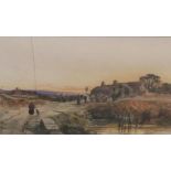 Samuel BOUGH (1822-1878) 1865 watercolour "The country inn at daybreak", signed and dated, framed