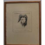 Ronald Basil Emsley WOODHOUSE (1897-?) etching "Head of Bull Terrier", signed in pencil, 12 x 12 cm,