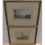 After Francesco GUARDI (1712-1793), unsigned pair of late Victorian watercolours depicting Venice