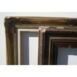 2 large frames, 1 old gesso (a/f), the other later 20thC, Internal measurements are - 48 x 69 cm &