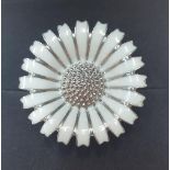 Georg Jensen modern silver & enamel daisy ring with original box Ring size M/N