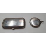 Early 20thC silver cigarette case & silver matchbox case, total combined weight approx 76 grams