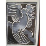 Geoffrey KEY (1941) signed, limited edition (17/45) etching highlighted in white, Dove of peace,
