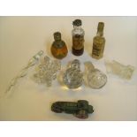 Collection of Victorian glass decanter stoppers, a vintage metal Mecano car and 3 vintage