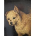circle of Henry Bernard CHALON (1770-1849) oil on wood panel, "Portrait of an old Terrier", unsigned